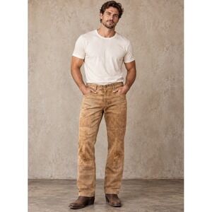 Vintage Authentic Clothing Suede Leather Pants Brown M 90s Y2K Cowboy Western